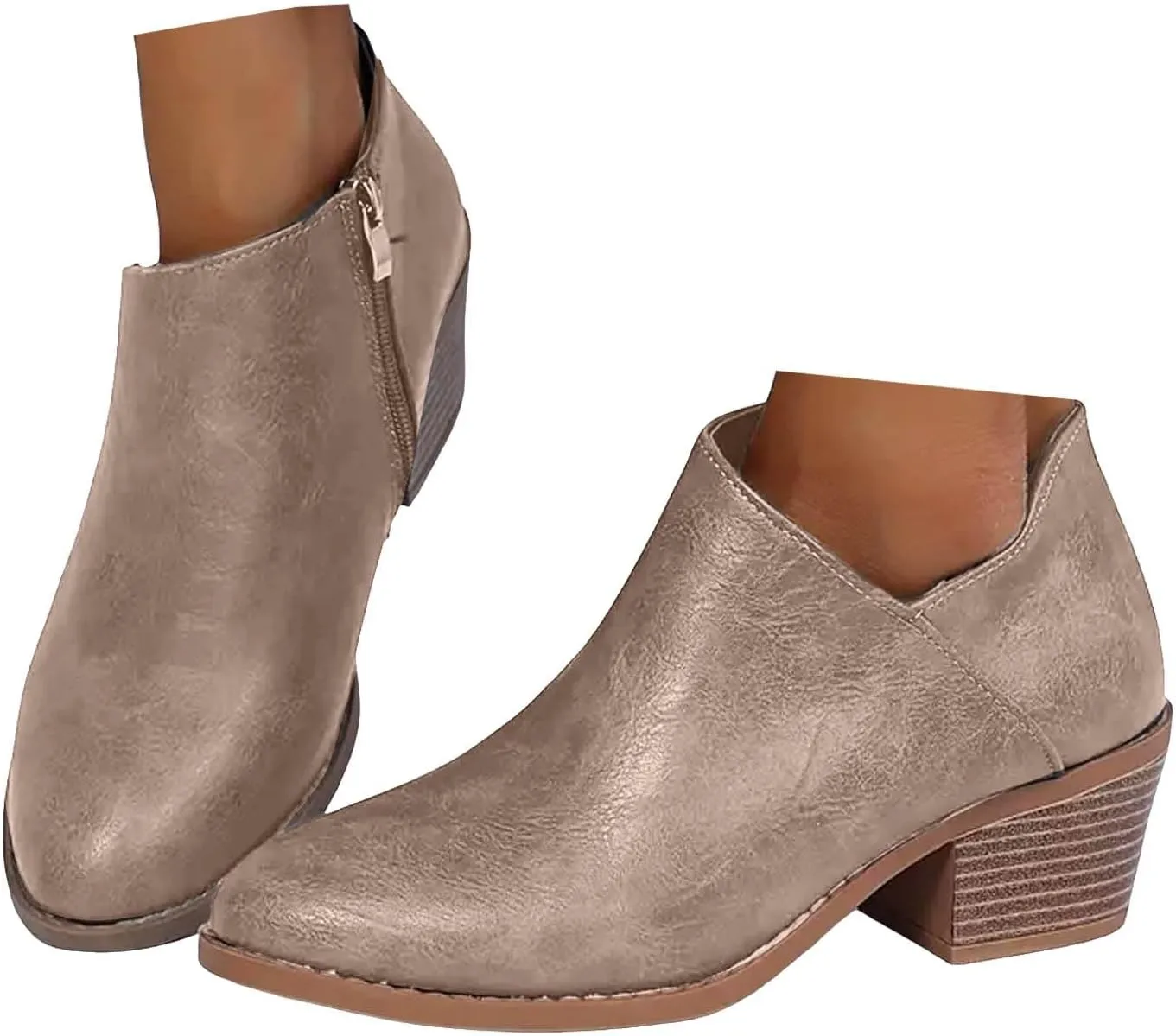 Ankle Boots for Women Women's Ankle Boots Side Zipper Chelsea Booties Winter Fall Fashion Short Boots Suede Low Stock Heel