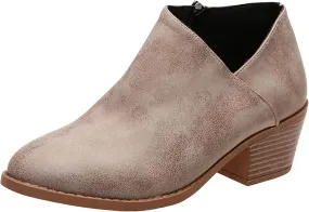 Ankle Boots for Women Women's Ankle Boots Side Zipper Chelsea Booties Winter Fall Fashion Short Boots Suede Low Stock Heel