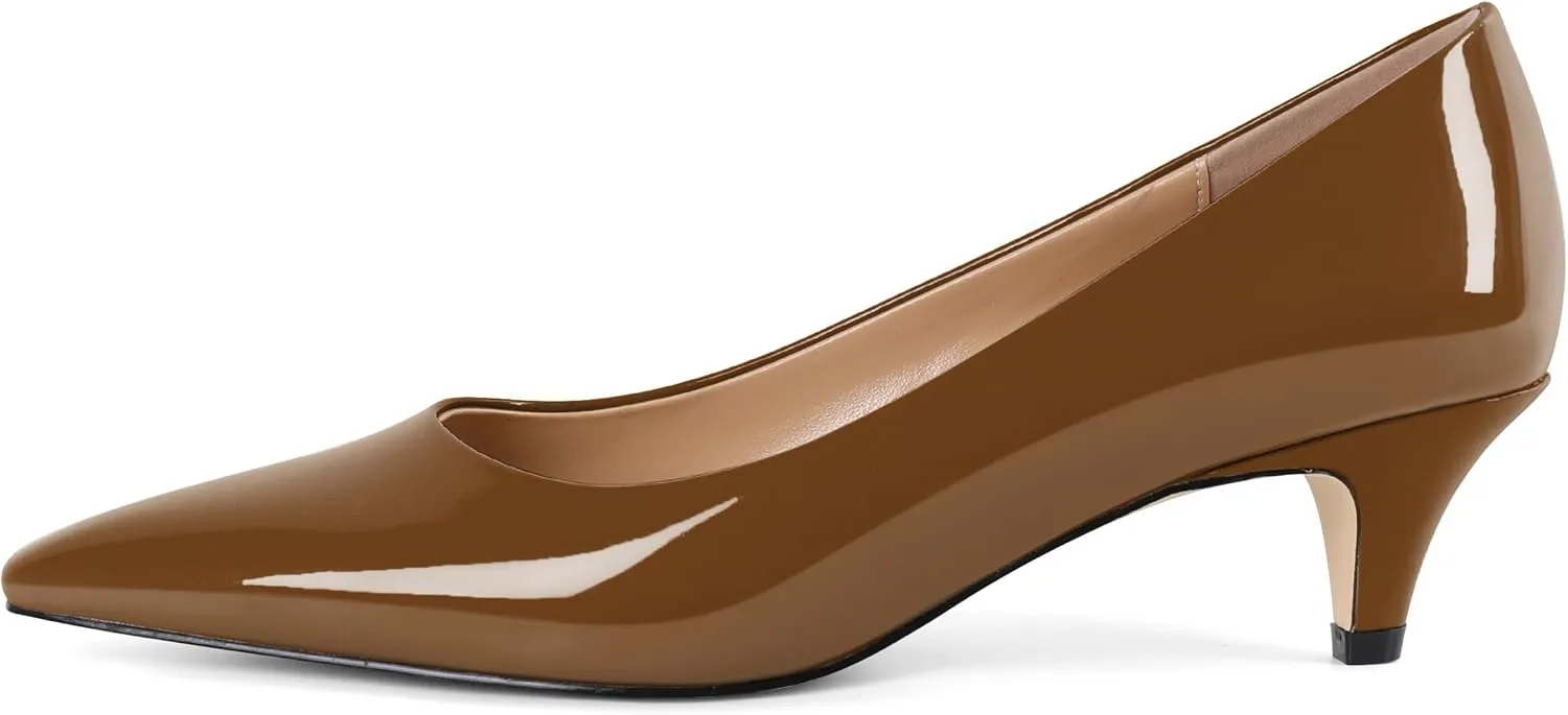 AUMOTED Women's Shoes Low Heels Square Toe Kitten Heel Daily Pumps 2 Inch Dressy Shoes