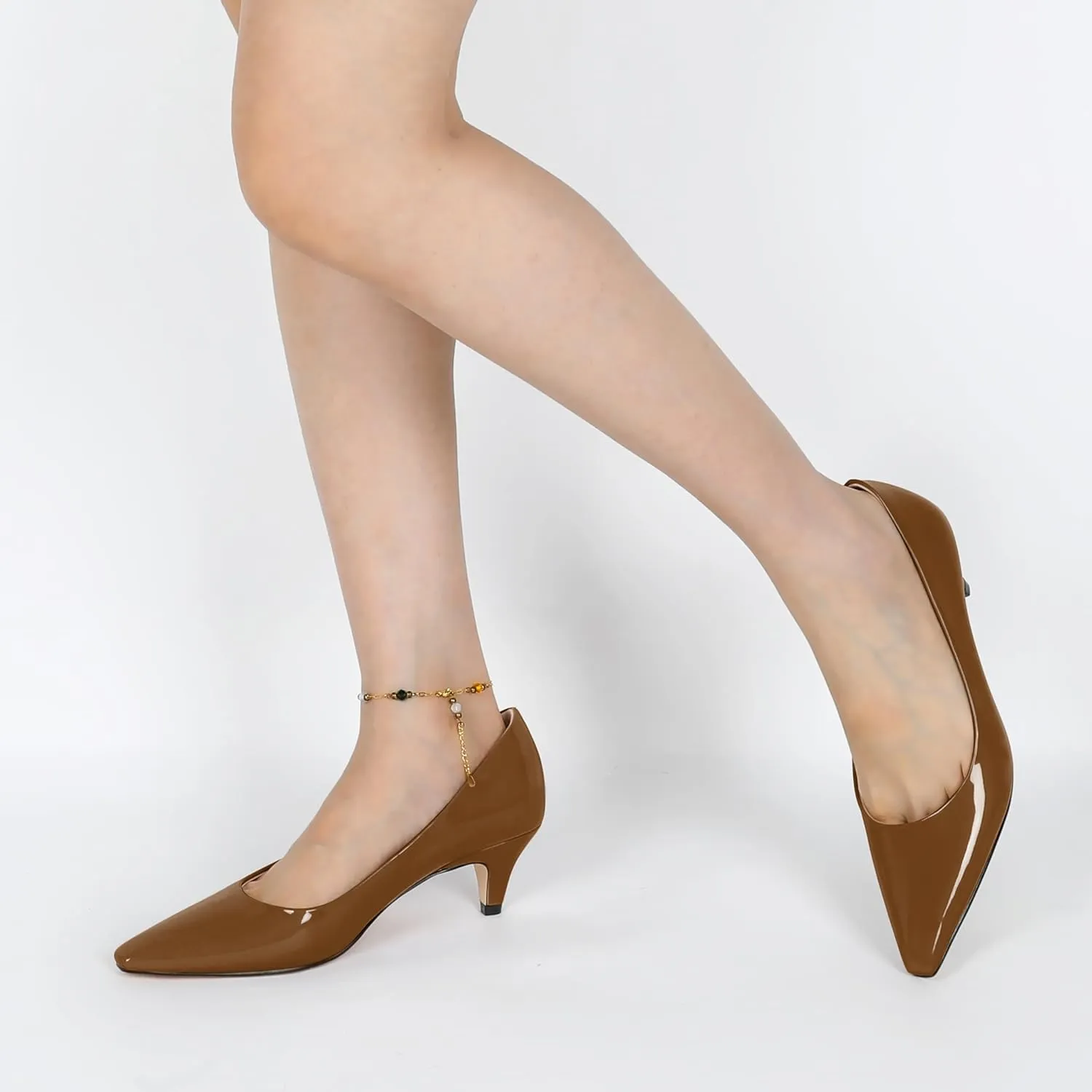 AUMOTED Women's Shoes Low Heels Square Toe Kitten Heel Daily Pumps 2 Inch Dressy Shoes