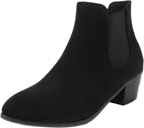 Boots for Women Chelsea Ankle Booties Low Heel Elastic Boots Suede Fashion Slip On Elastic Fall Booties Shoes