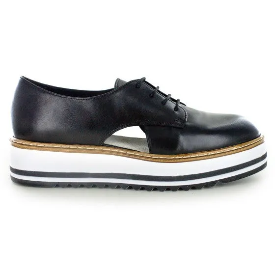 Brody - Classic Black Platform Oxford Mens Shoes