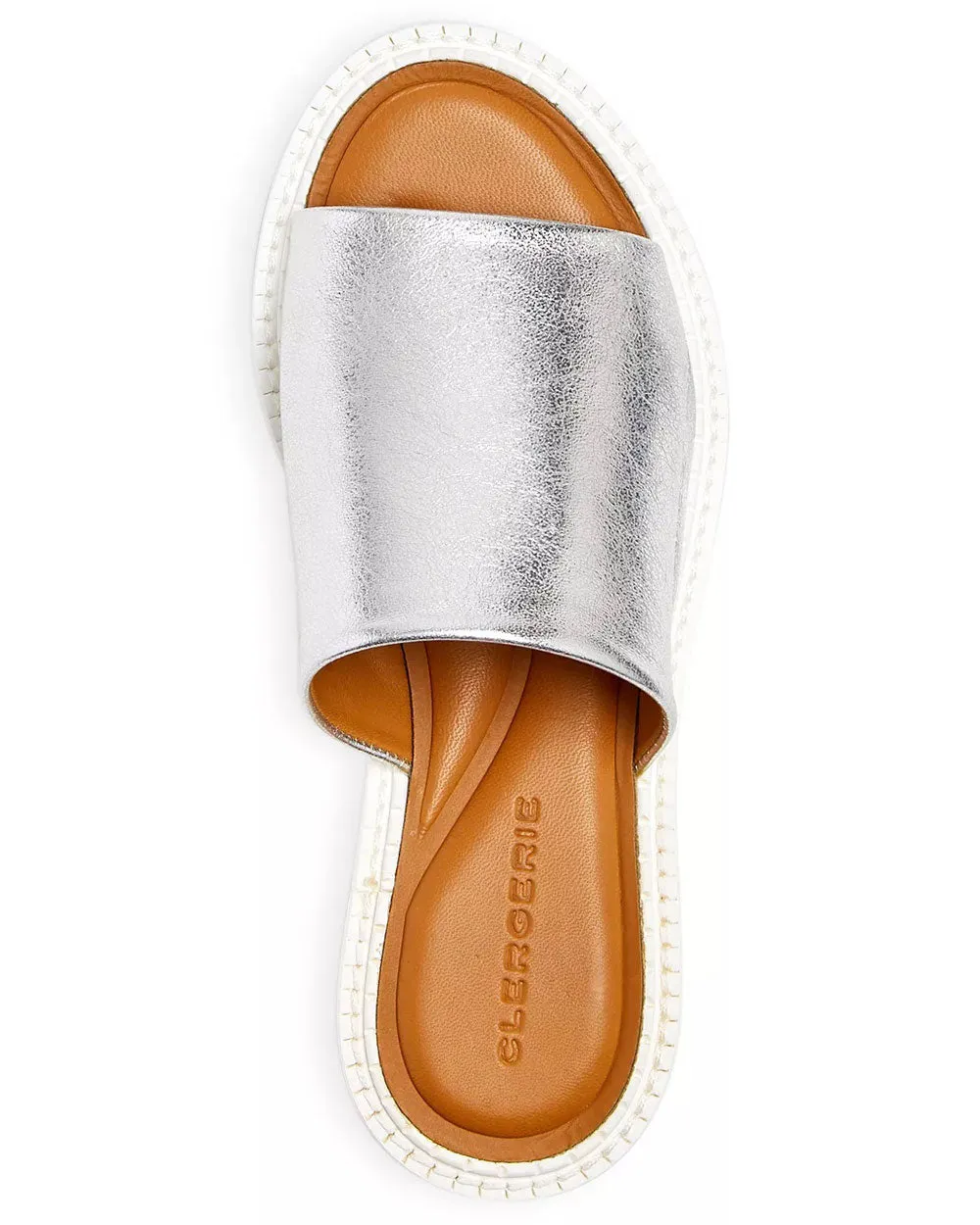 Fastie5 Wedge Slide Sandal in Silver