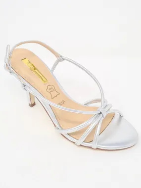 Glamour Sally Silver Strappy Heel Sandals