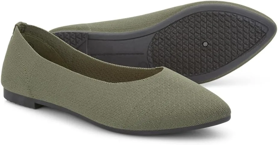 Herstyle Women's Flats  Dressy Pointed Toe Knit Ballet Flat Shoes with Memory Foam | Slip-On, Foldable & Comfortable for Work, Office, Party & Travel (2025 Trend)
