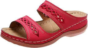 Lausiuoe Orthopedic Sandals For Women Dressy Fashion Orthotic Slides Slip On Slipper Flip Flops With Comfortable Arch Support
