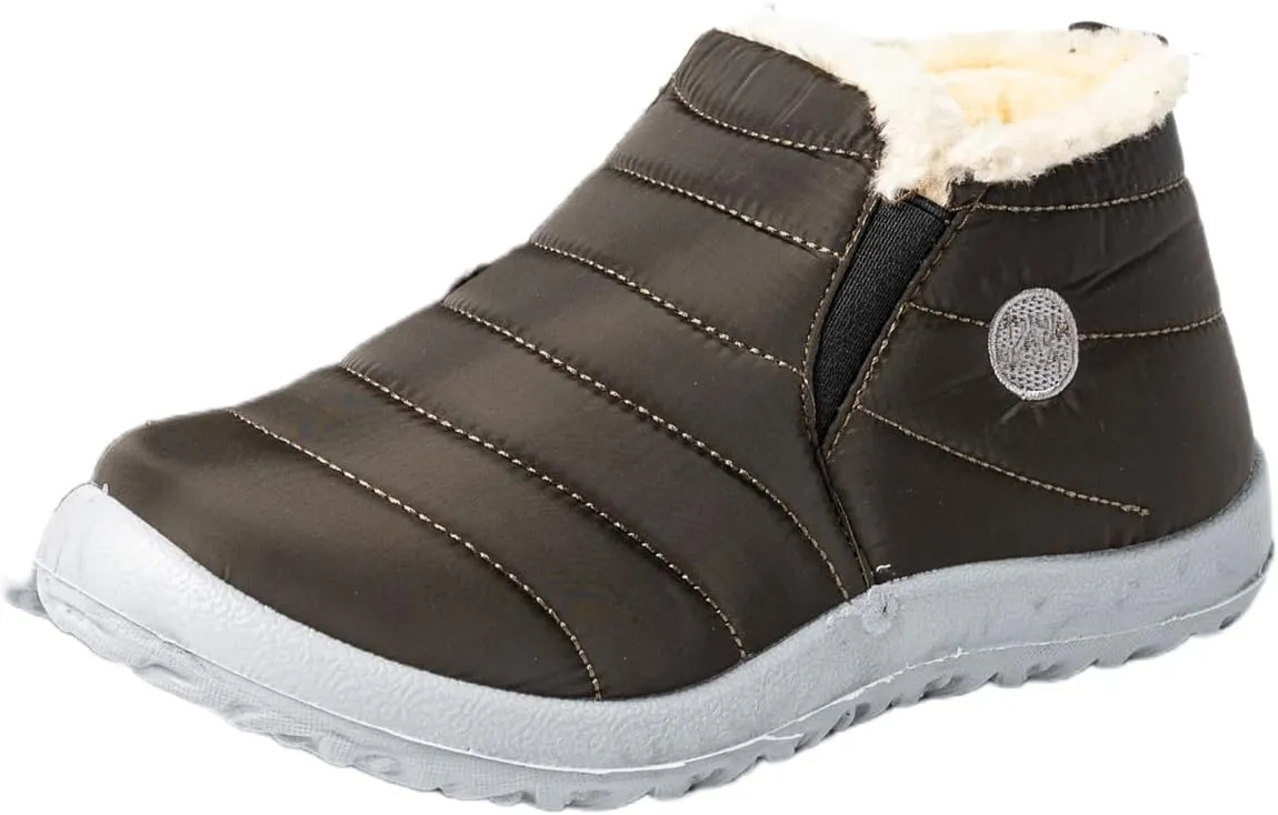 Lausiuoe Snow Boots For Women Waterproof Insulated Wide Width Warm Fur Lined Winter Boots Outdoor Ankle Booties Shoes