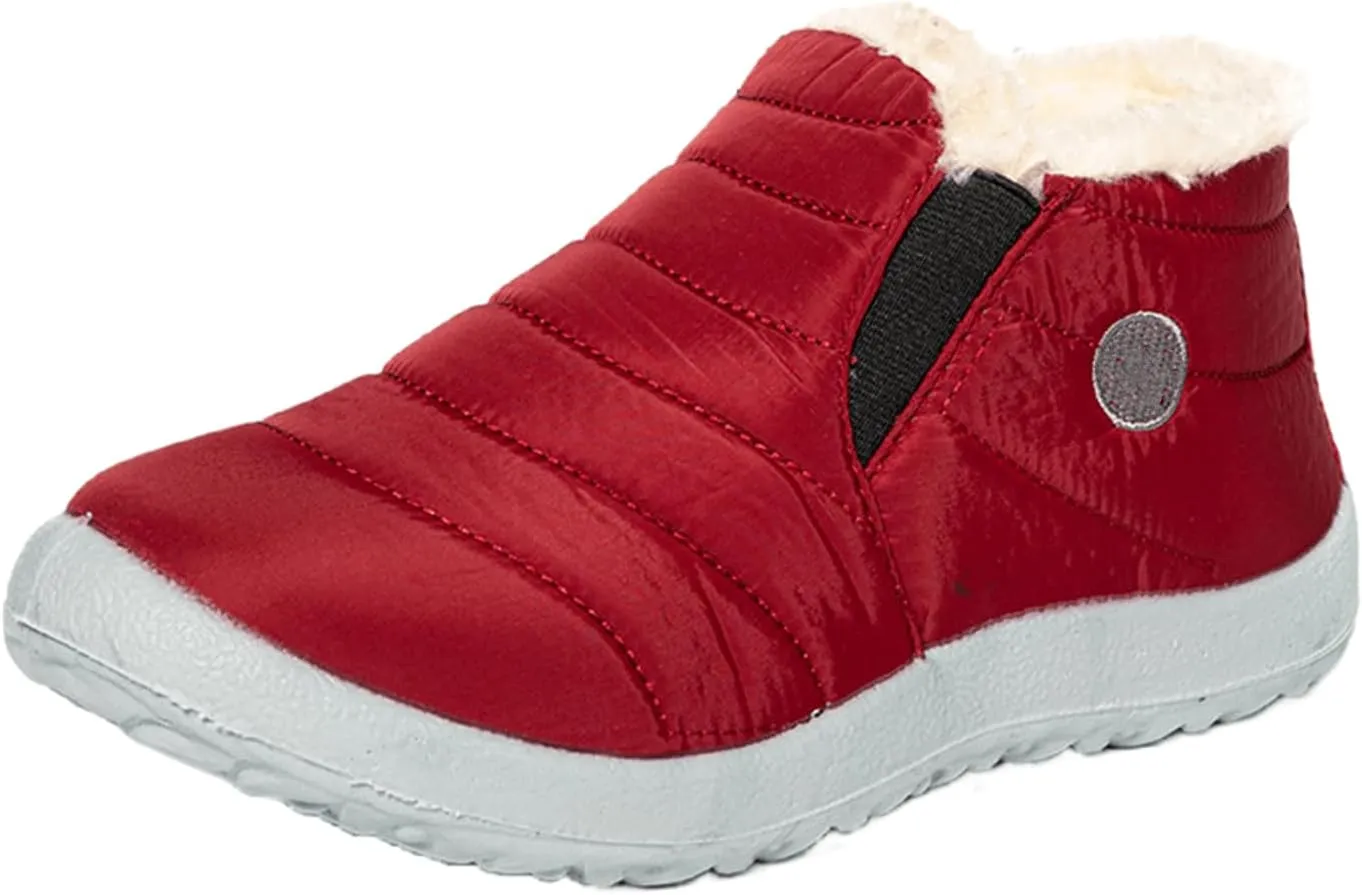 Lausiuoe Snow Boots For Women Waterproof Insulated Wide Width Warm Fur Lined Winter Boots Outdoor Ankle Booties Shoes