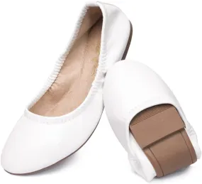 LM Women's Ballet Flats Round Toe Slip On Flats Shoes Casual Dress Shoes Foldable Portable Travel Ballet Flat