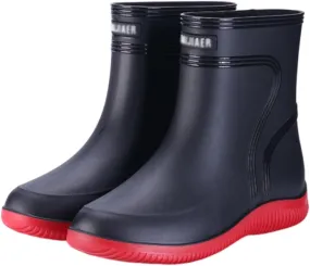 Men's Anti-Skid Fishing Rain Boots, Outdoor Sturdy Durable Waterproof Mid Calf Rubber Work Rain Boot for Men, Garden Hunting Shoes, for Gardening, Fishing, Boating, Camping, Sailing