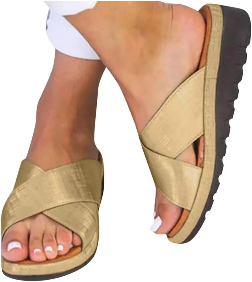 Sandals for Women Wide Width Gibobby 2019 Comfy Platform Sandal Shoes Summer Beach Travel Shoe Slipper Flip Flop