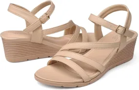 SHIBEVER Wedge Sandals for Women Dressy: Summer Low Wedges Womens Comfortable Open Toe Sandal