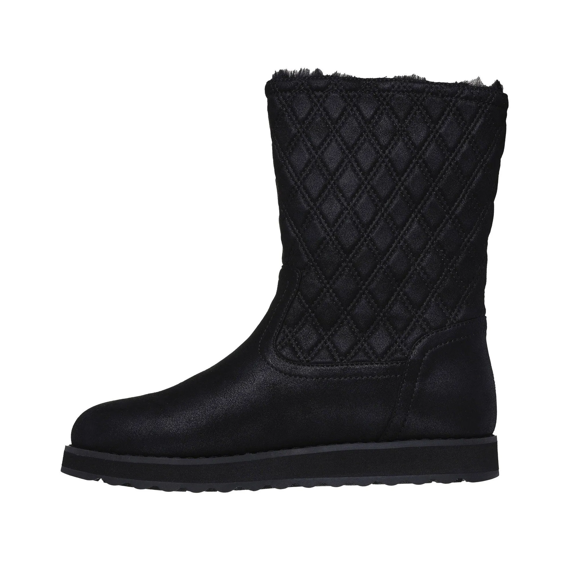 Skechers 167675 Keepsakes 2.0 Morning Walks Ladies Black Textile Water Resistant Vegan Side Zip Ankle Boots