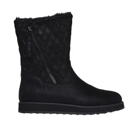 Skechers 167675 Keepsakes 2.0 Morning Walks Ladies Black Textile Water Resistant Vegan Side Zip Ankle Boots