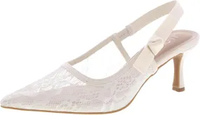 TruFox Women's Pointed Toe Kitten Heel Pumps Slingback Short Heel Slip On