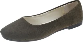 Women's Closed Toe Loafer Flat Soft Faux Suede Work Shoes Ballerina Non Slip Solid Color Single Slip On Shoes