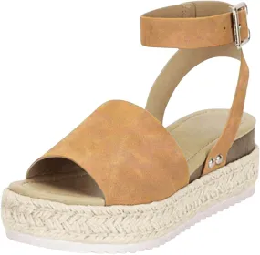 Womens Open Toe Buckle Ankle Strap Espadrilles Flatform Wedge Casual Sandal Wedge Sandal Ankle Buckle Beach Open Toe Wide Widge Sanddals Orthopedic Width