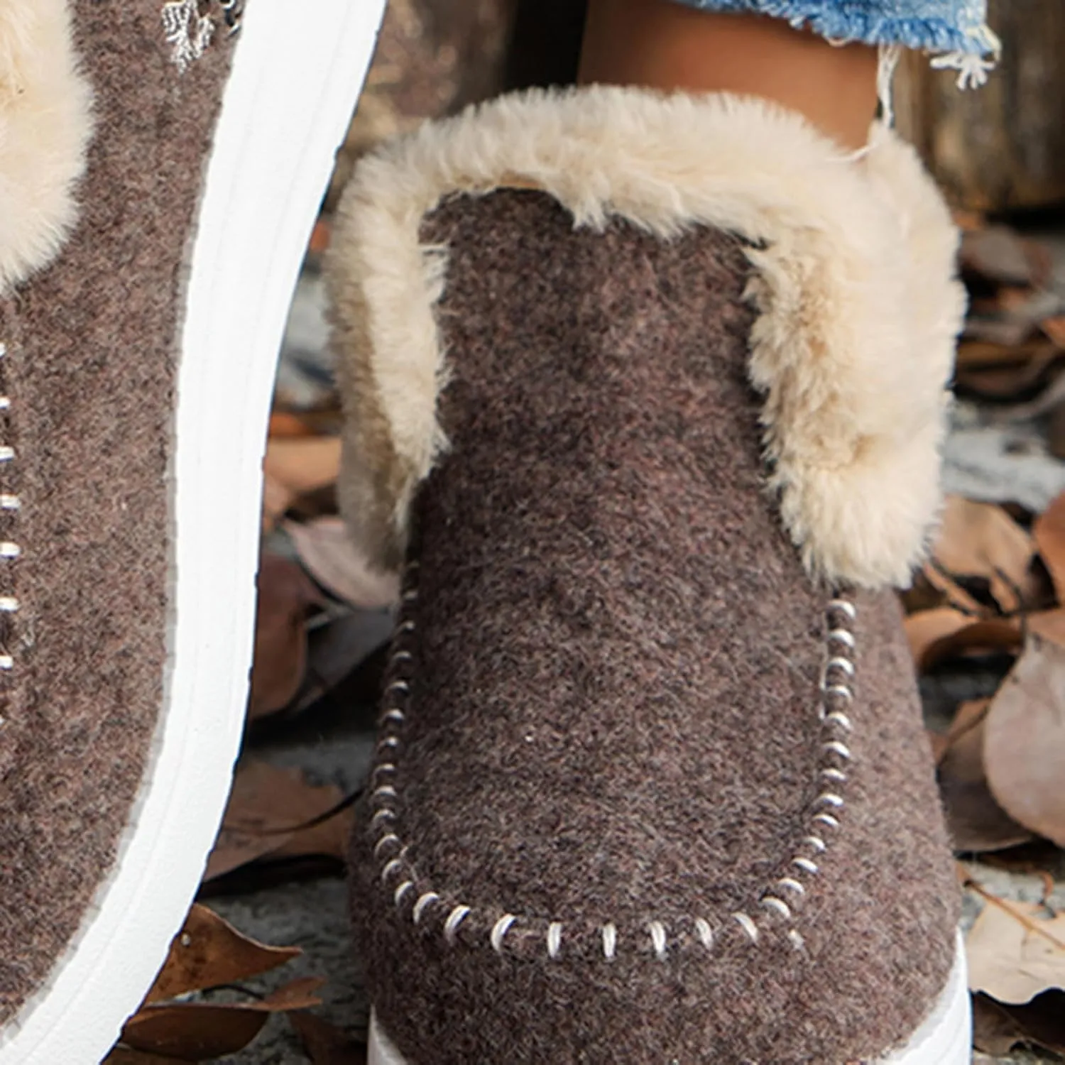 Womens Snow Boots Comfort Fashion Ankle Booties Winter Warm Shoe Outdoor Walking Slip On Boot Lounge Daily Shoes