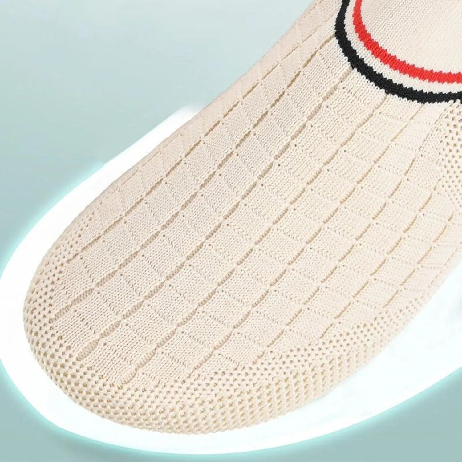 Women's Woven Sneakers Lightweight Slip-On Grip Indoor House Slippers Mesh Breathable Low Top Sneaker Non-Slip Barefoot Walking Shoes