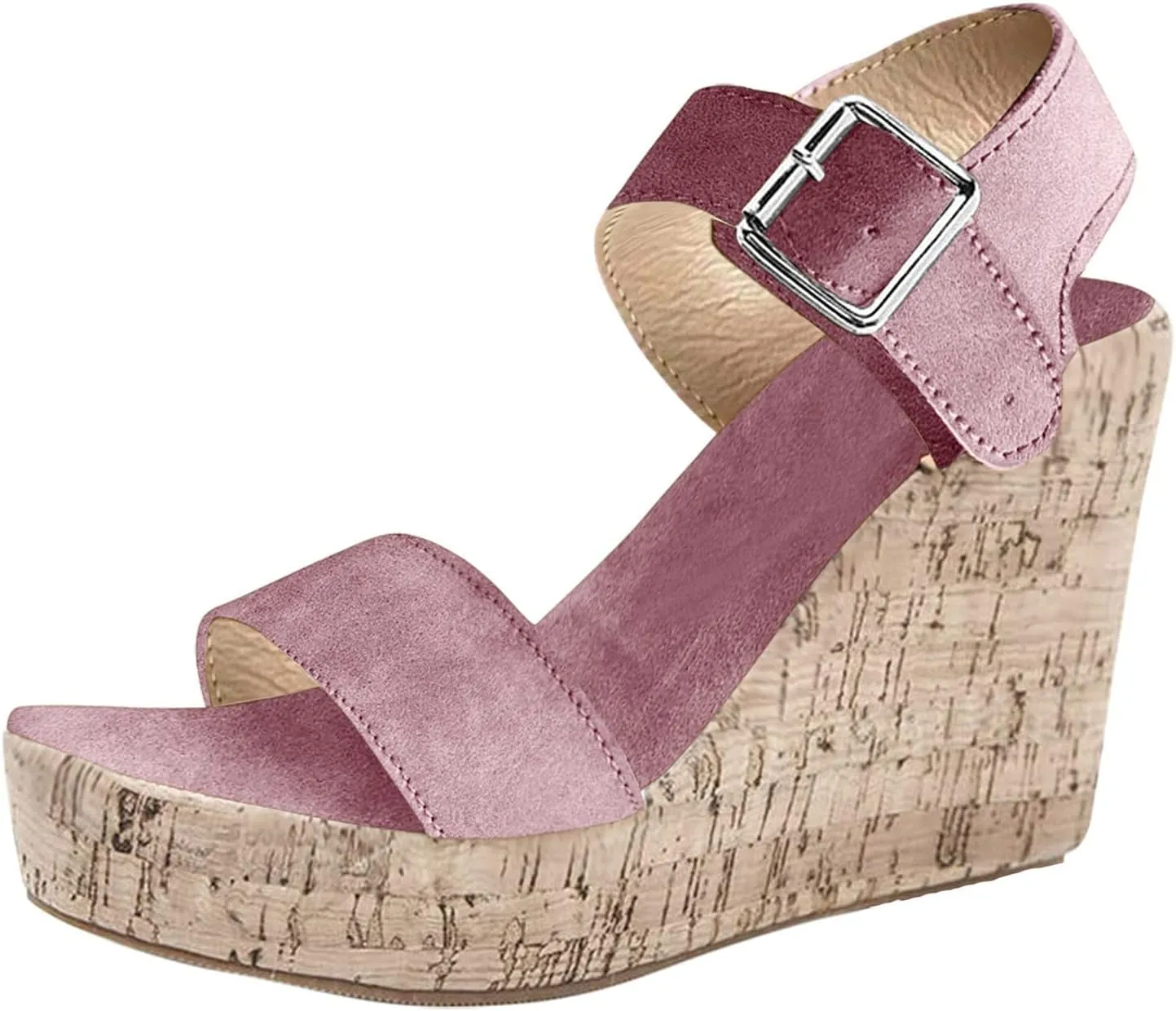 ZBYY Wedge Sandals for Women Dressy,Platform Wedge Sandals Buckle Ankle Strap Peep Toe Slingback High Heel Summer Sandals